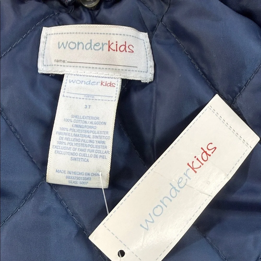 Wonderkids Girl’s Denim Jacket with Leopard Faux Fur Collar.